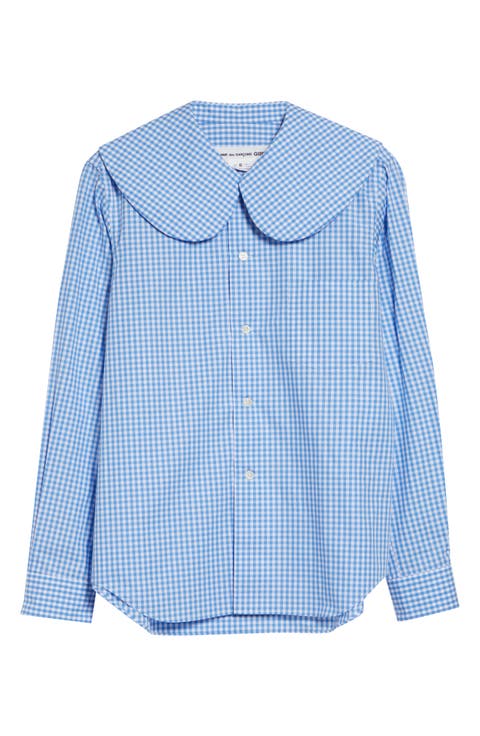 Gingham Cotton Poplin Button-Up Shirt