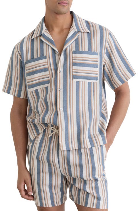 Celeste Striped Camp Shirt