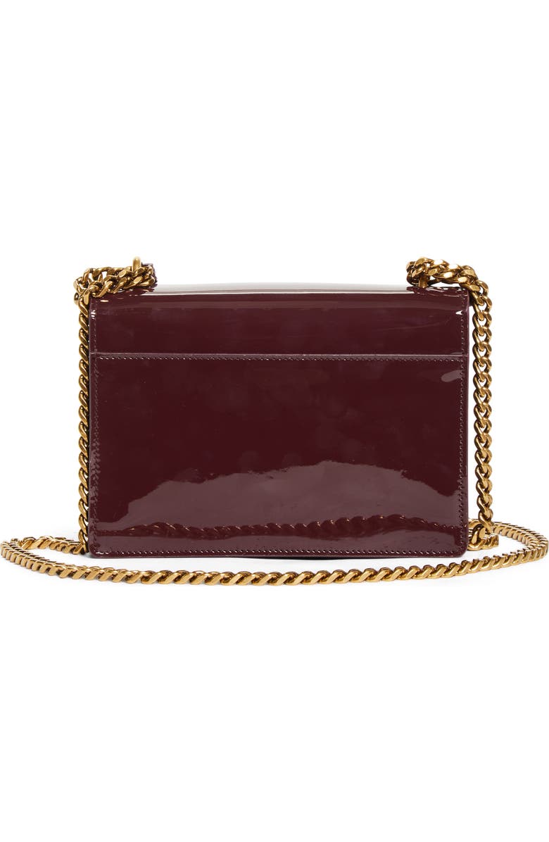 Saint Laurent Small Sunset Patent Leather Shoulder Bag, Alternate, color, Dark Red Wine