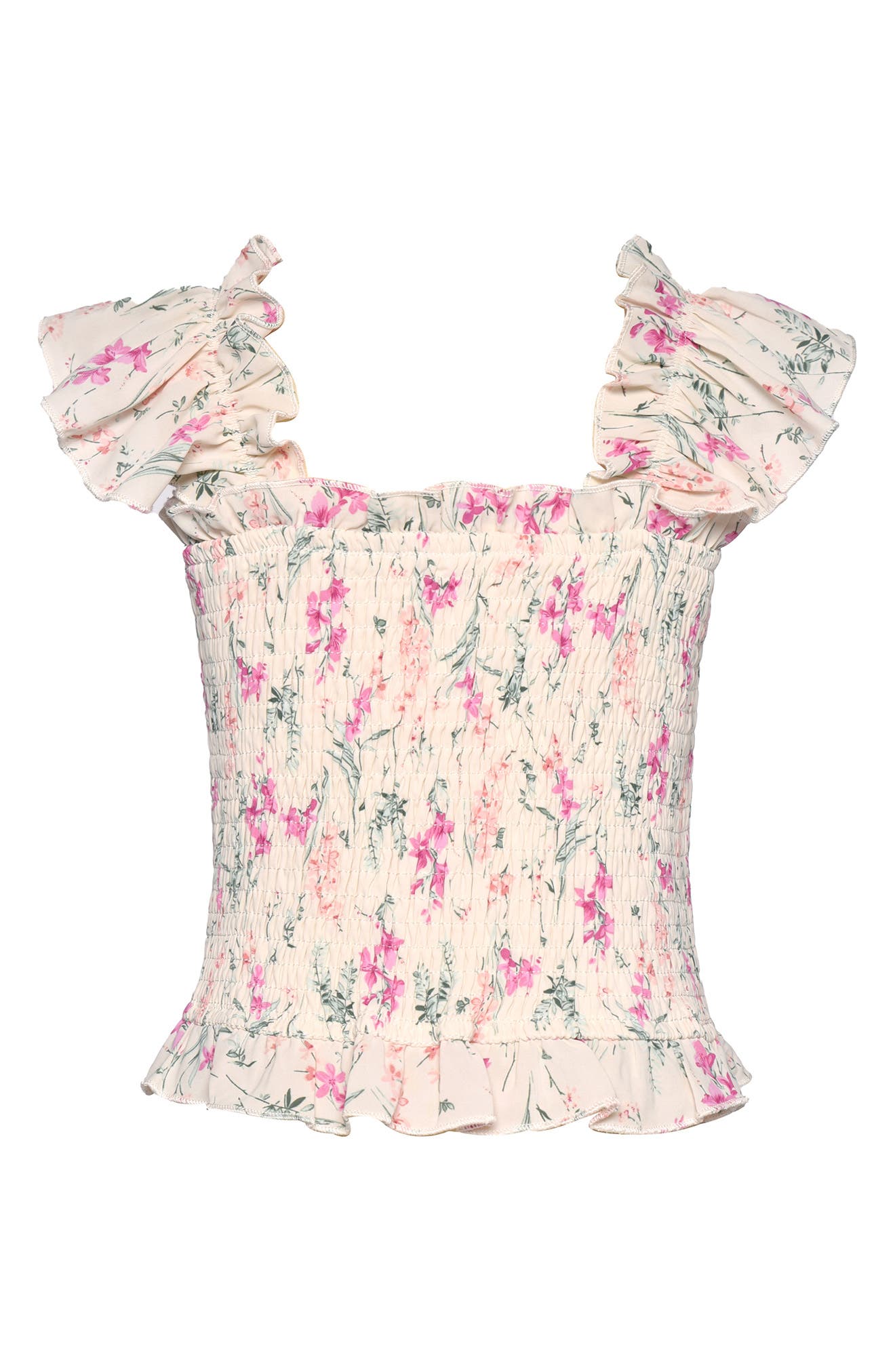 Kids' Smocked Ruffle Sleeve Top