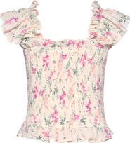 Baby Sara Kids' Smocked Ruffle Sleeve Top