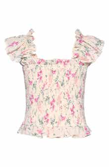 Kids' Smocked Ruffle Sleeve Top