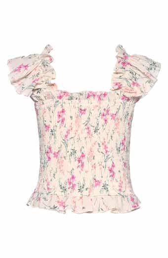 Kids' Smocked Ruffle Sleeve Top