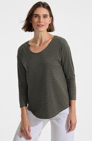 Lands' End 3/4 Sleeve Lightweight Jersey U-Neck Tunic