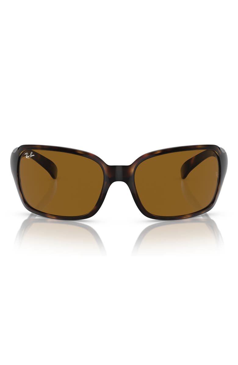 Ray-Ban 60mm Wrap Sunglasses, Main, color, Brown