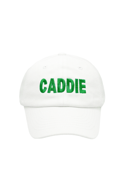Bits & Bows Golf Caddie Baseball Hat In White