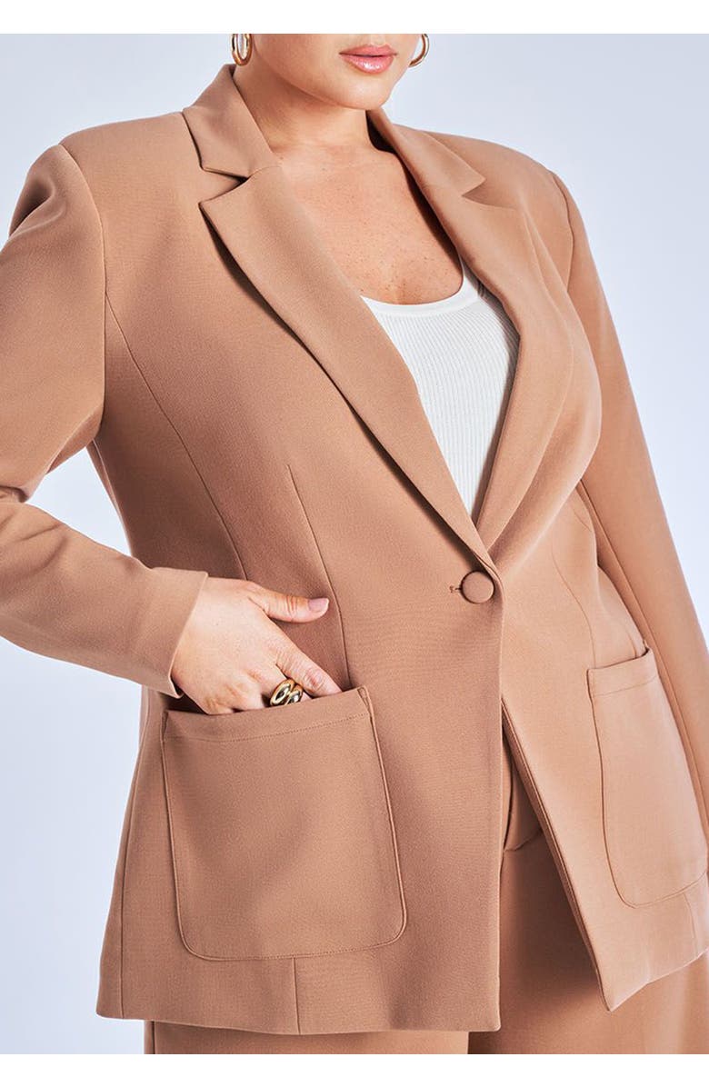 ELOQUII The 365 Suit Patch Pocket Blazer, Alternate, color, Biscuit