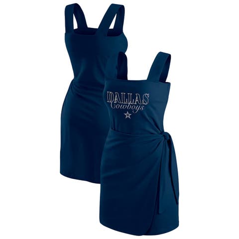 Women's WEAR by Erin Andrews  Navy Dallas Cowboys Wrap Dress