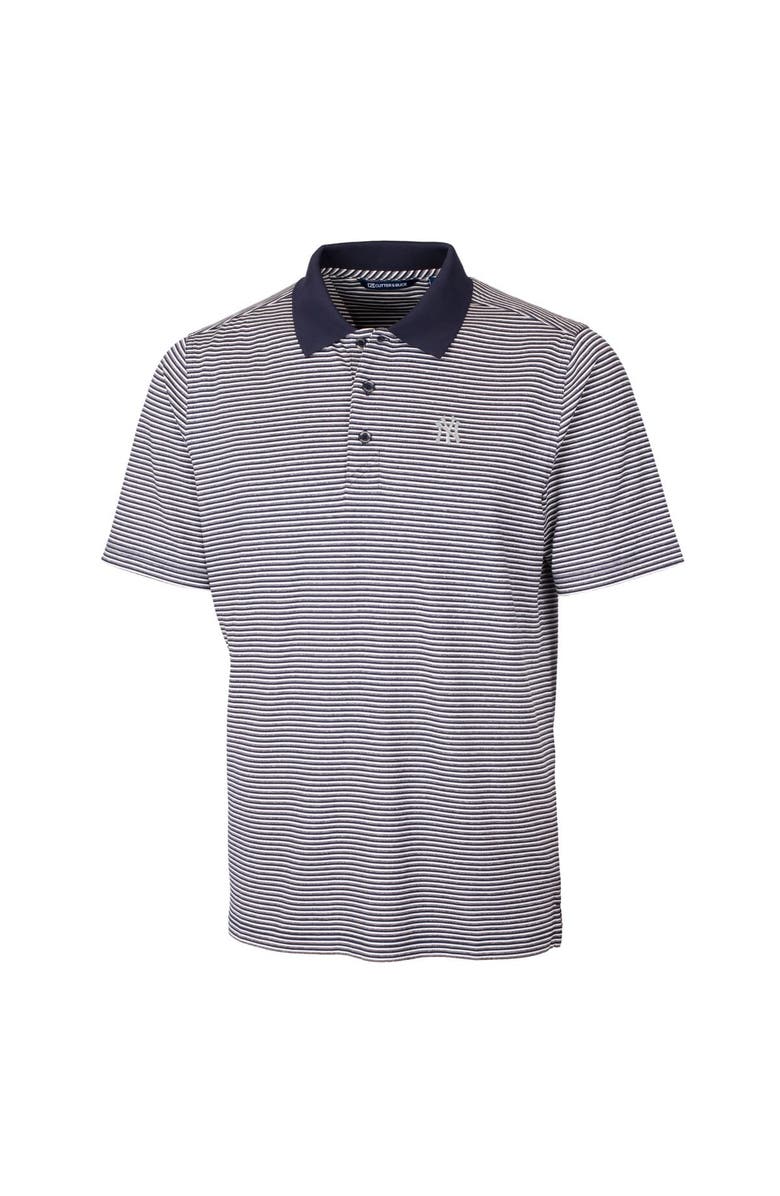 Cutter & Buck Men's Cutter & Buck  Navy New York Yankees Forge Tonal Stripe Stretch Polo, Alternate, color, 