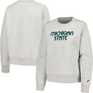 LEAGUE COLLEGIATE WEAR Women's League Collegiate Wear Ash Michigan State Spartans Boxy Pullover Sweatshirt