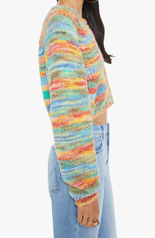 Shop Mother The Raglan Stripe Alpaca Blend Crop Cardigan In Fancy Fade