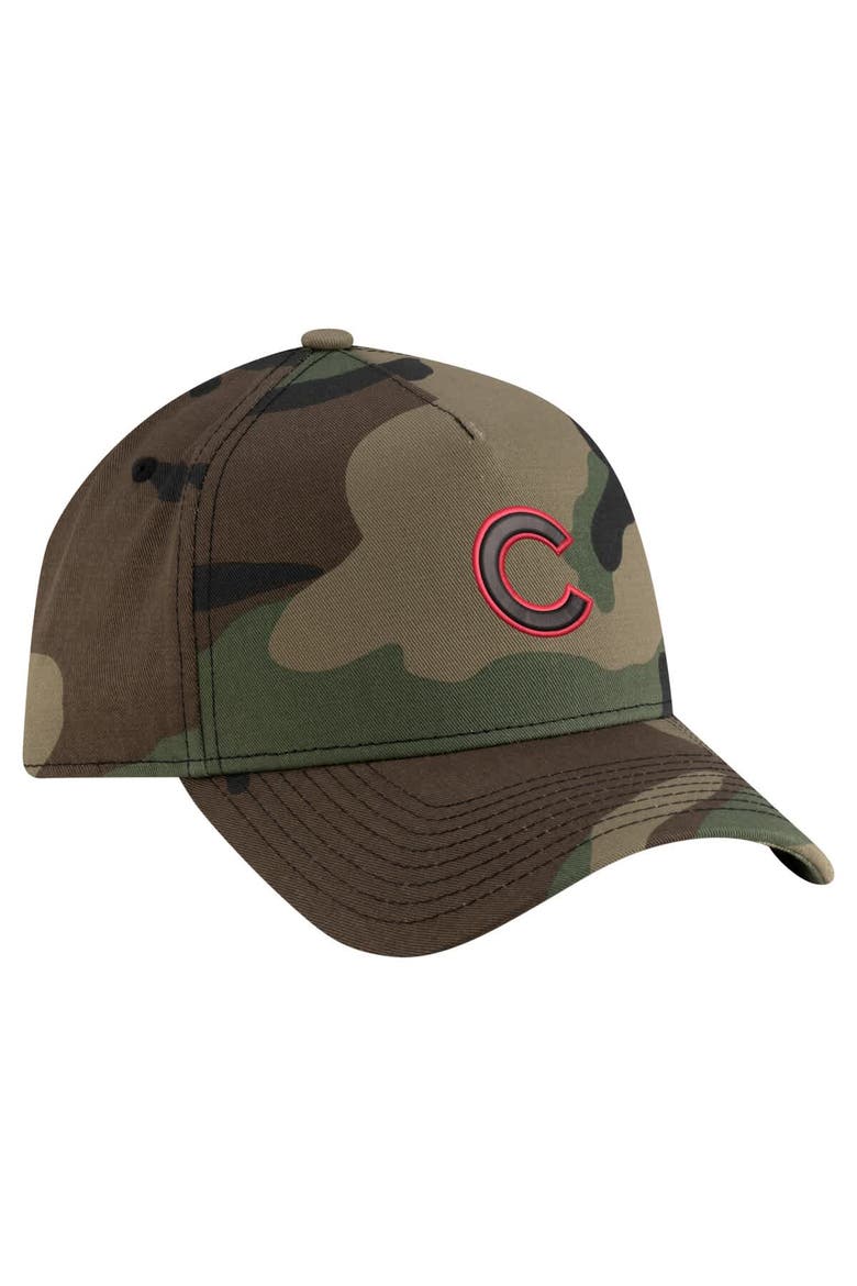 Men's New Era Camo Chicago Cubs Woodland Team Pop 9FORTY A-Frame Adjustable Hat, Alternate, color, Camo