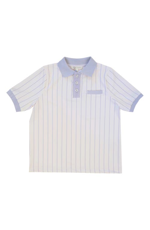 The Sunday Collective Kids' Performance Play Stripe Polo in Purple 