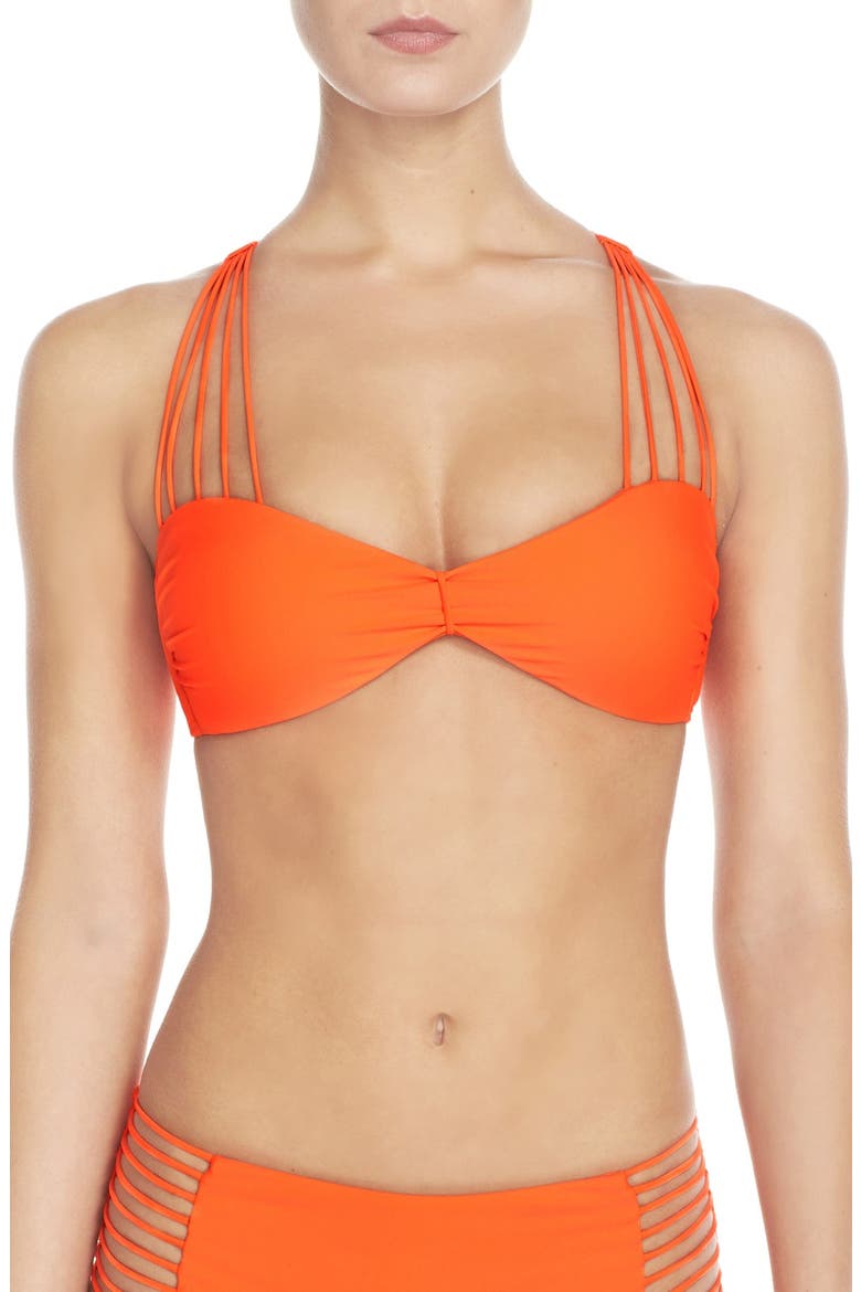Strappy Racerback Bikini Top, Main, color, FLAME