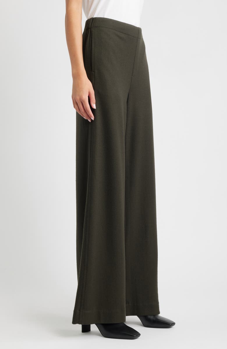 rag & bone Melanie Japanese Wool Wide Leg Pants, Alternate, color, Army