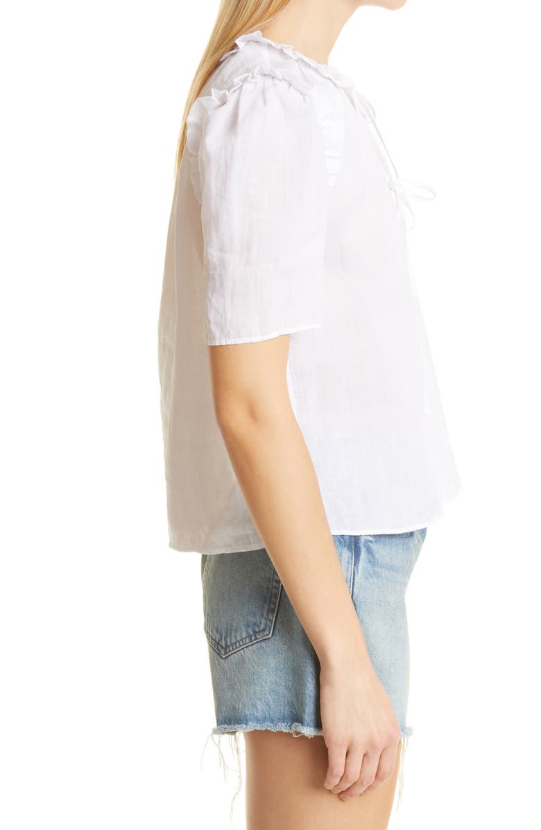 FRAME Tie Neck Ruffle Blouse | Nordstromrack