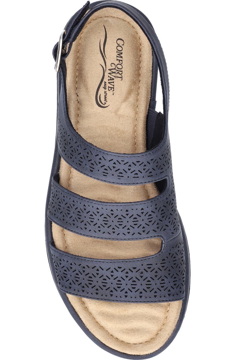 EASY STREET Link Laser Cut Slingback Sandal, Alternate, color, Navy
