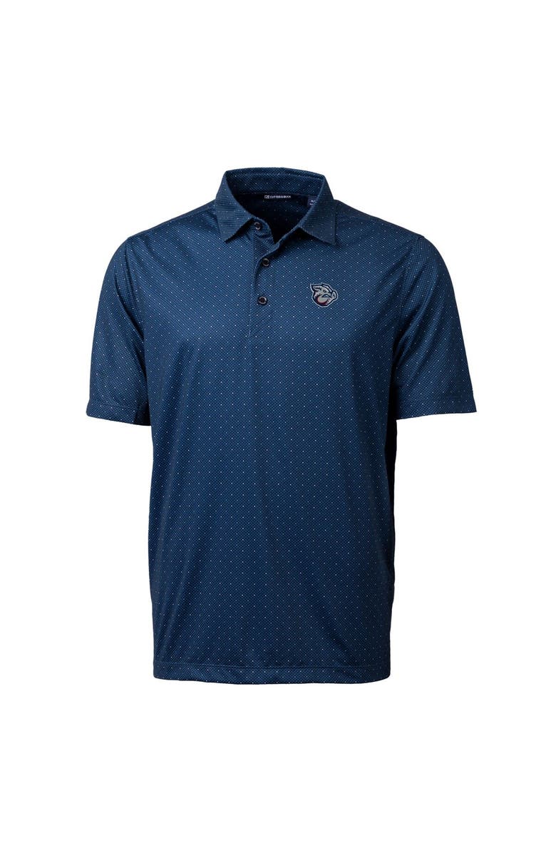 Cutter & Buck Men's Cutter & Buck Navy Lehigh Valley IronPigs Pike Double Dot Print Stretch Polo, Alternate, color,