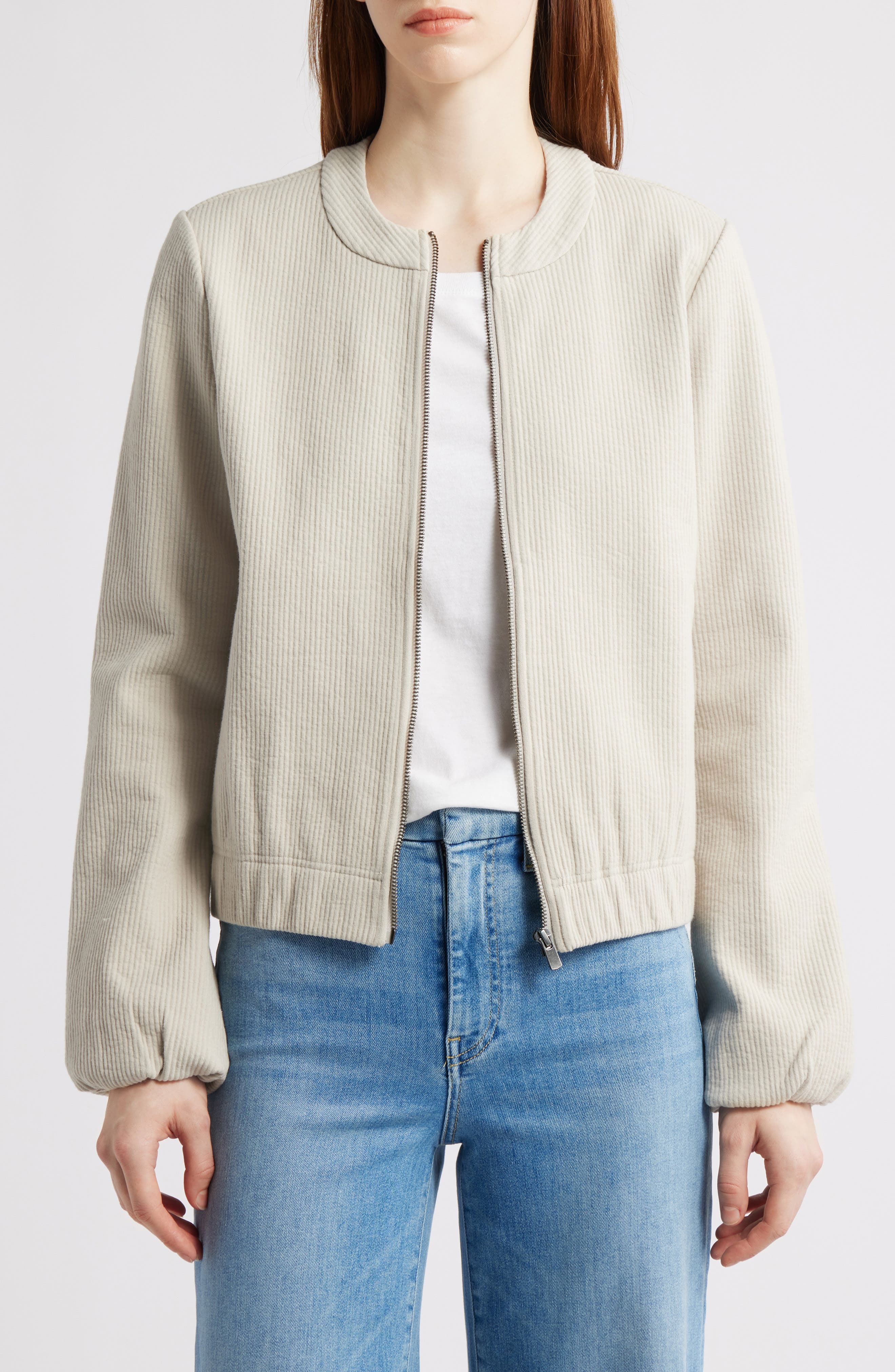 NIC+ZOE Cord Knit Bomber Jacket