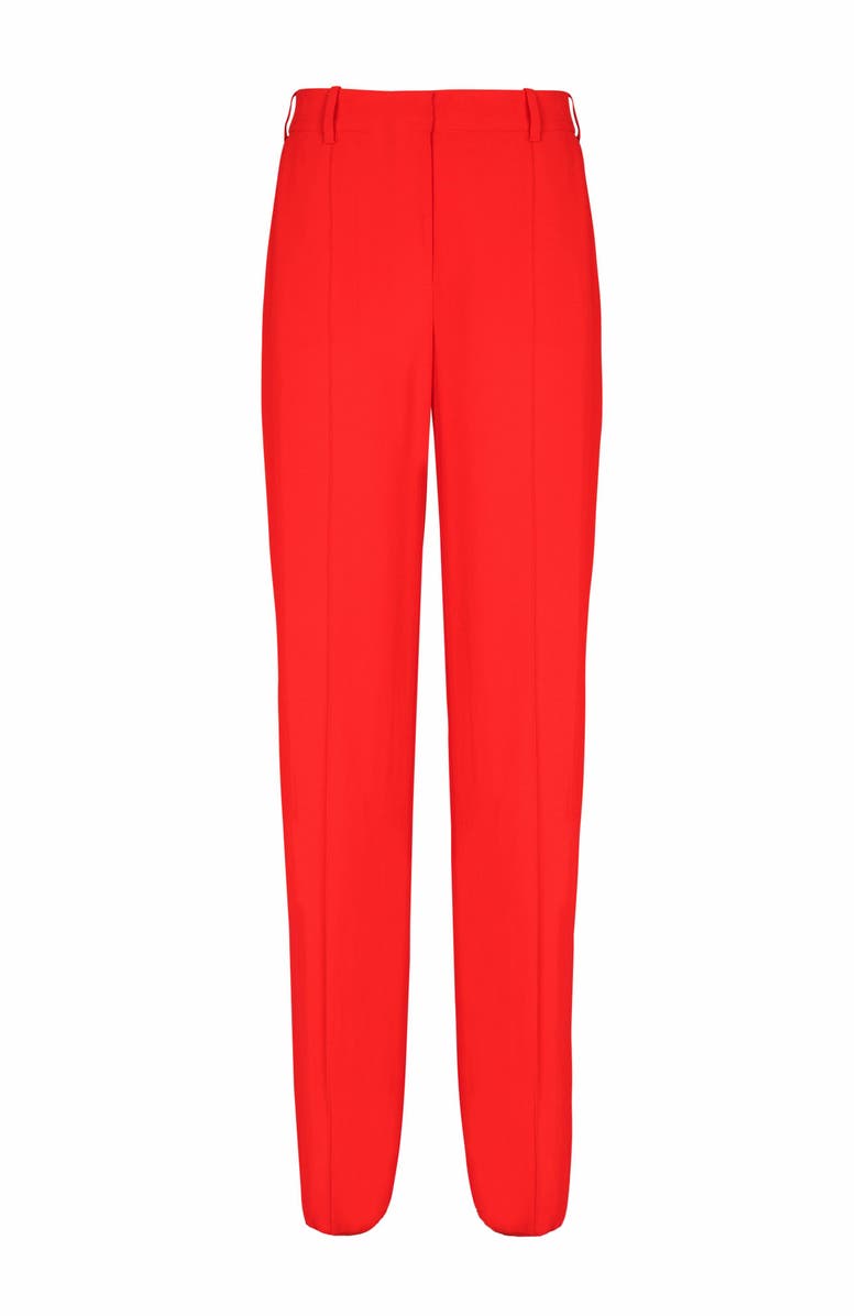 Balmain Crepe Straight-Leg Tailored Trousers, Main, color, Red