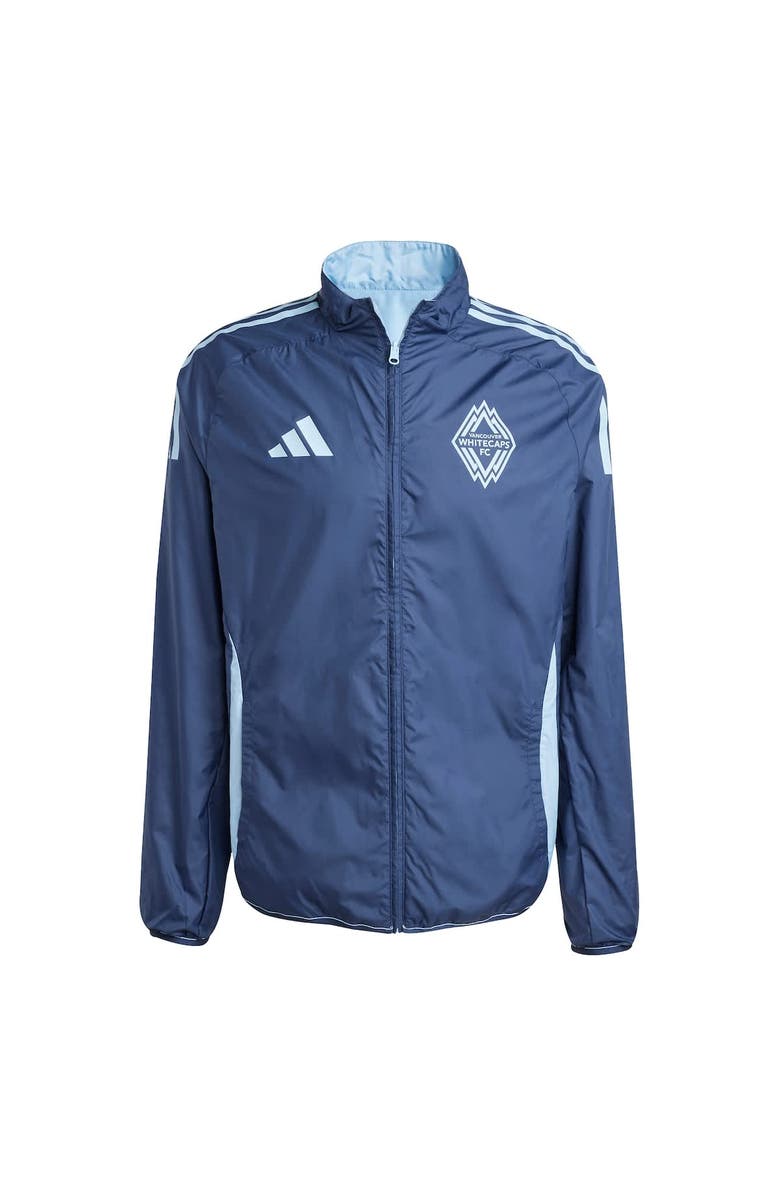 adidas Men's adidas Light Blue/Deep Sea Blue Vancouver Whitecaps FC 2025 Anthem Reversible Full-Zip Jacket, Alternate, color,