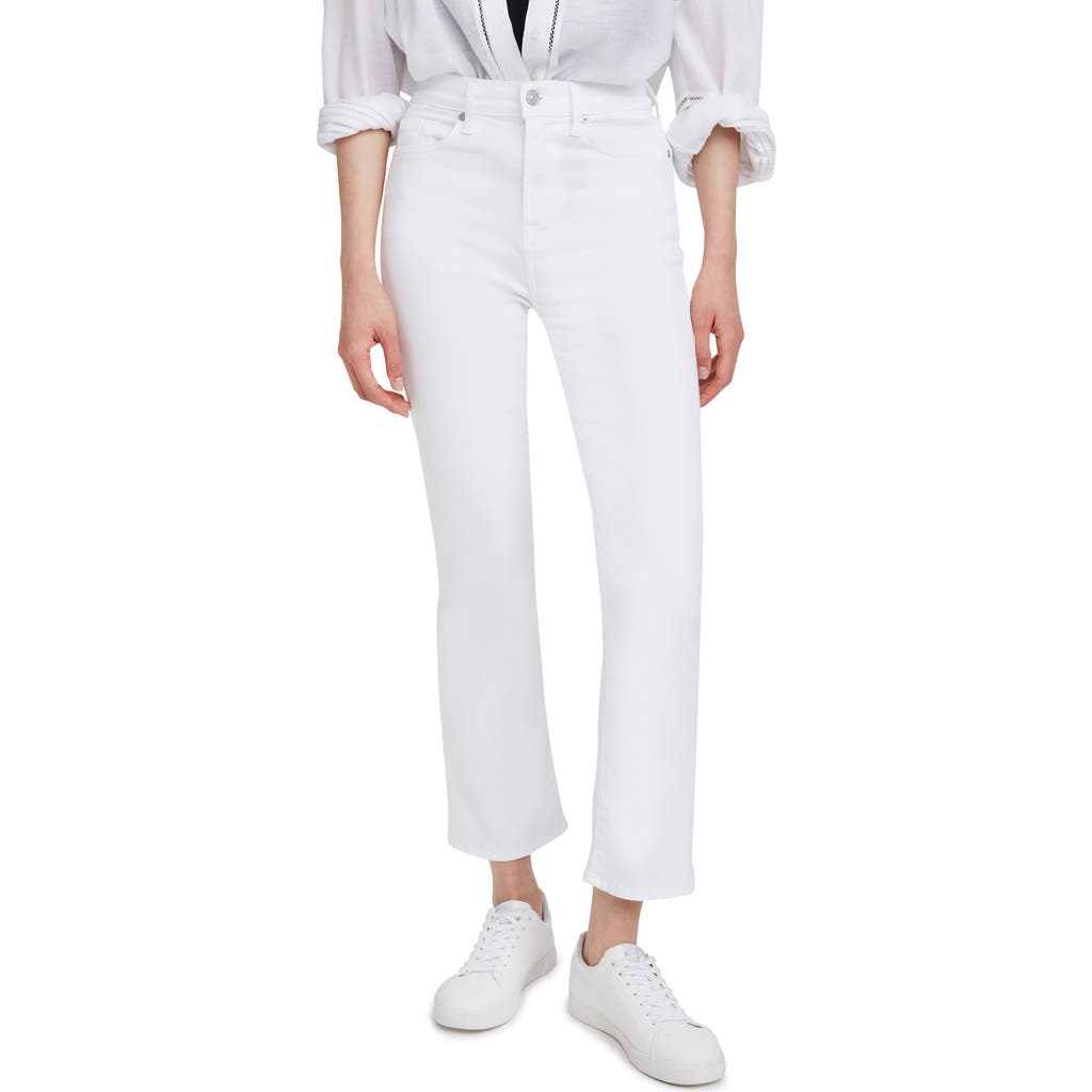 7 For All Mankind Slim Illusion High Rise Ankle Flare Jeans In Luxe White