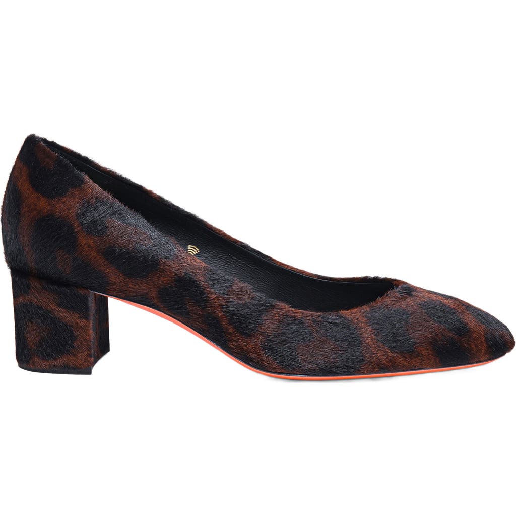 Santoni Animal-print Cavallino Low-heel Pump In Light Brown