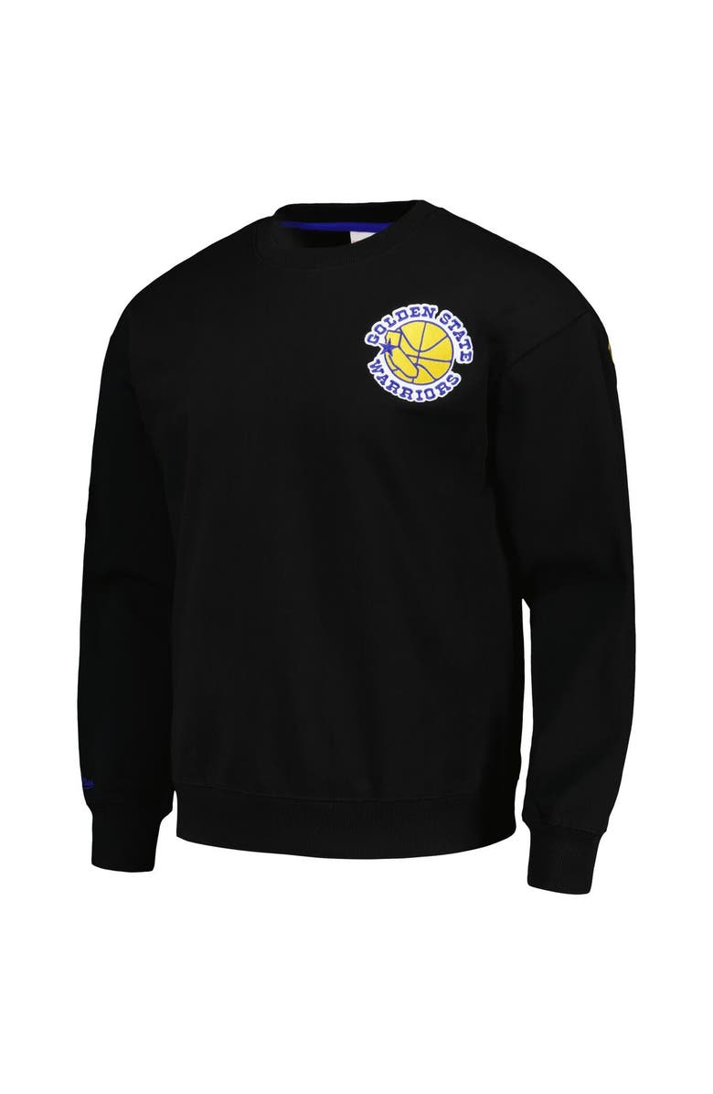 Mitchell & Ness Men's Mitchell & Ness  Black Golden State Warriors Hardwood Classics Team First Pullover Sweatshirt, Alternate, color, 
