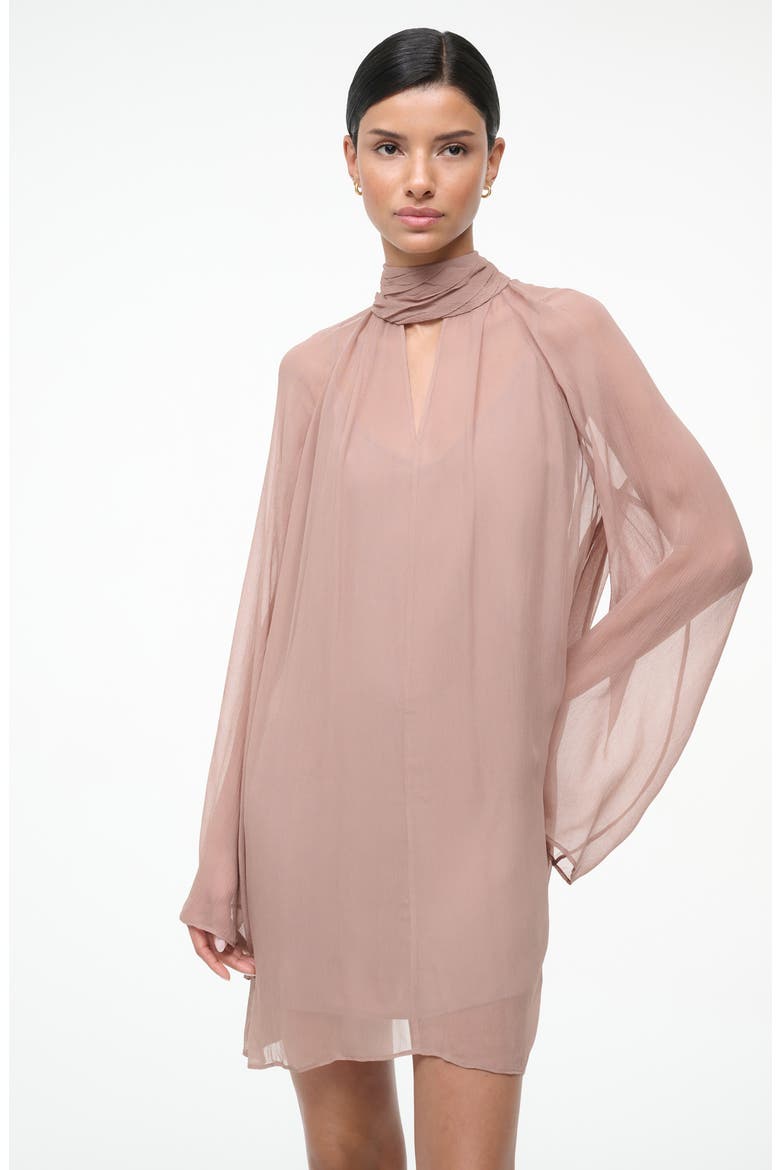 Esther Long Sleeve Minidress, Alternate, color, TAUPE