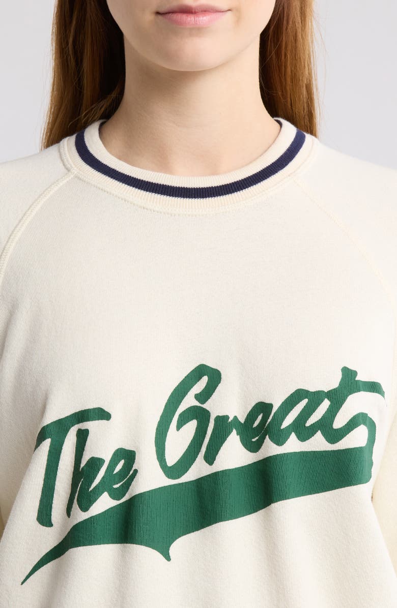 THE GREAT. The Varsity College Cotton Sweatshirt, Alternate, color,