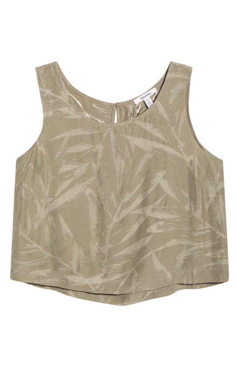 Splendid Maven Jacquard Crop Tank, Alternate, color, Soft Green