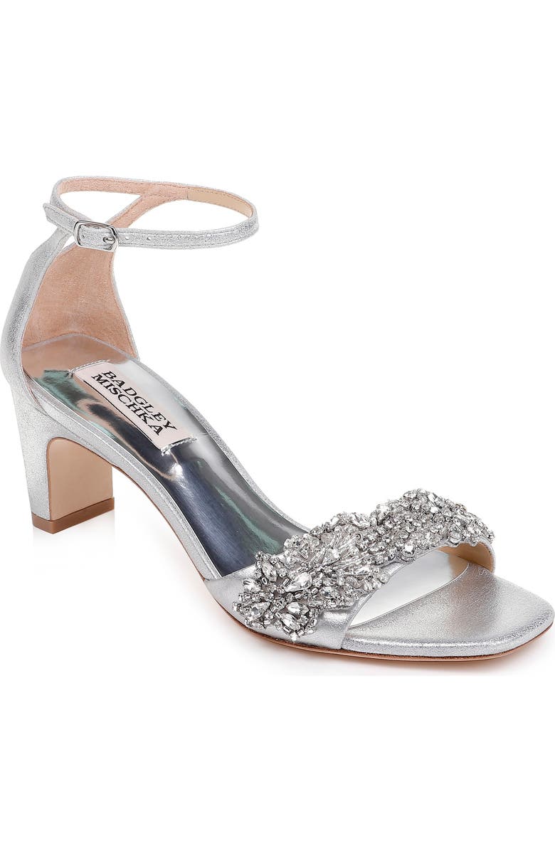 Badgley Mischka Collection Badgley Mischka Alison Crystal Embellished Ankle Strap Sandal, Main, color,