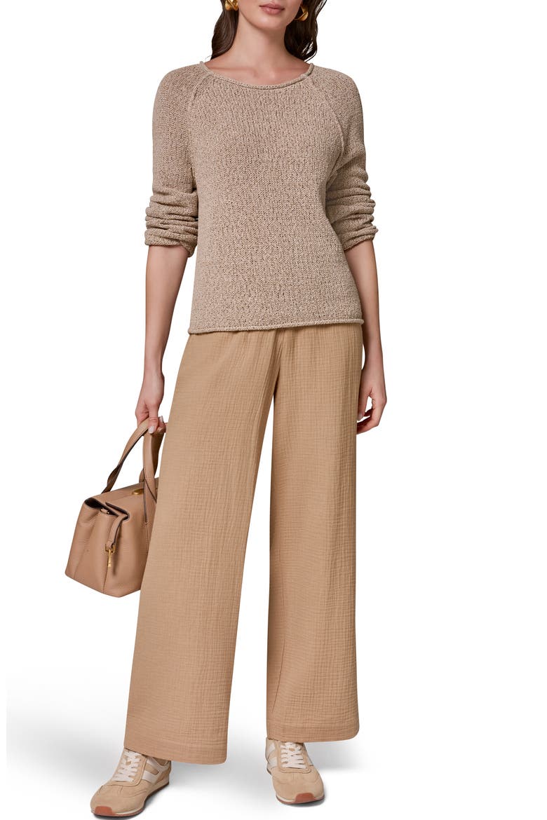 Easy Boat Neck Sweater, Alternate, color, FAWN MULTI