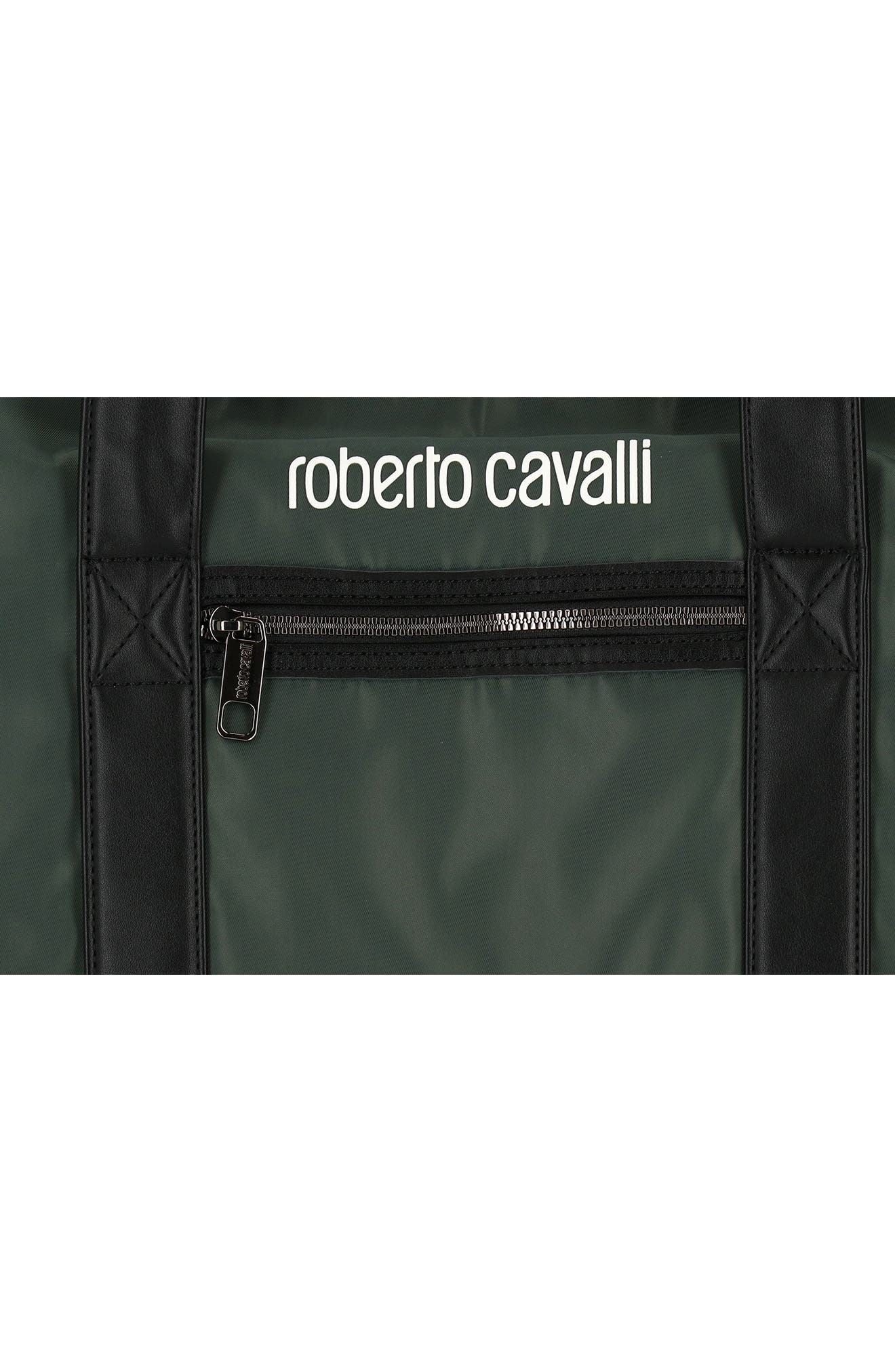 Roberto Cavalli Causal Drop Bottom Nylon Duffle Bag, Alternate, color, 