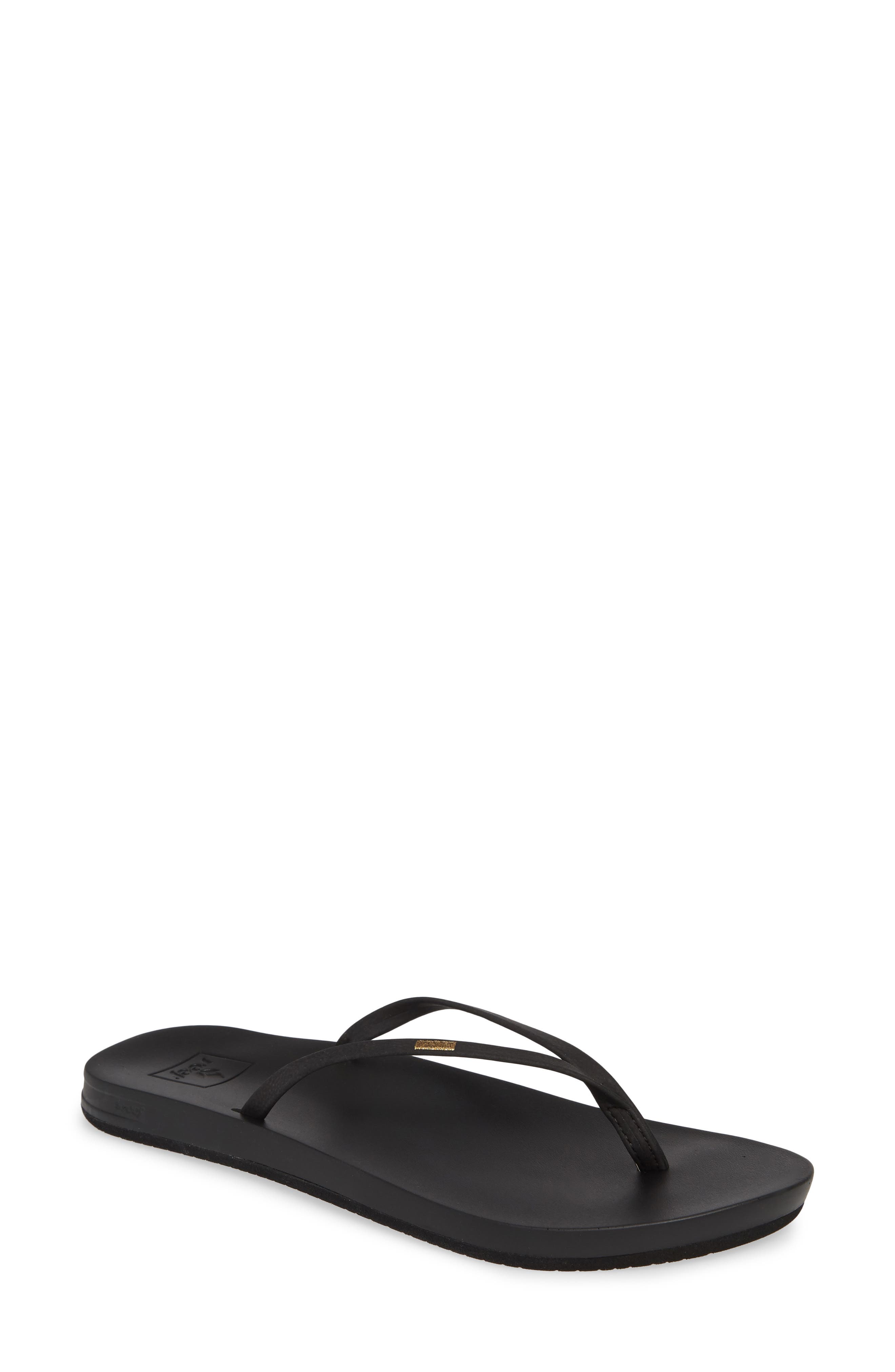 Reef Cushion Bounce Slim Flip Flop, Main, color, Black