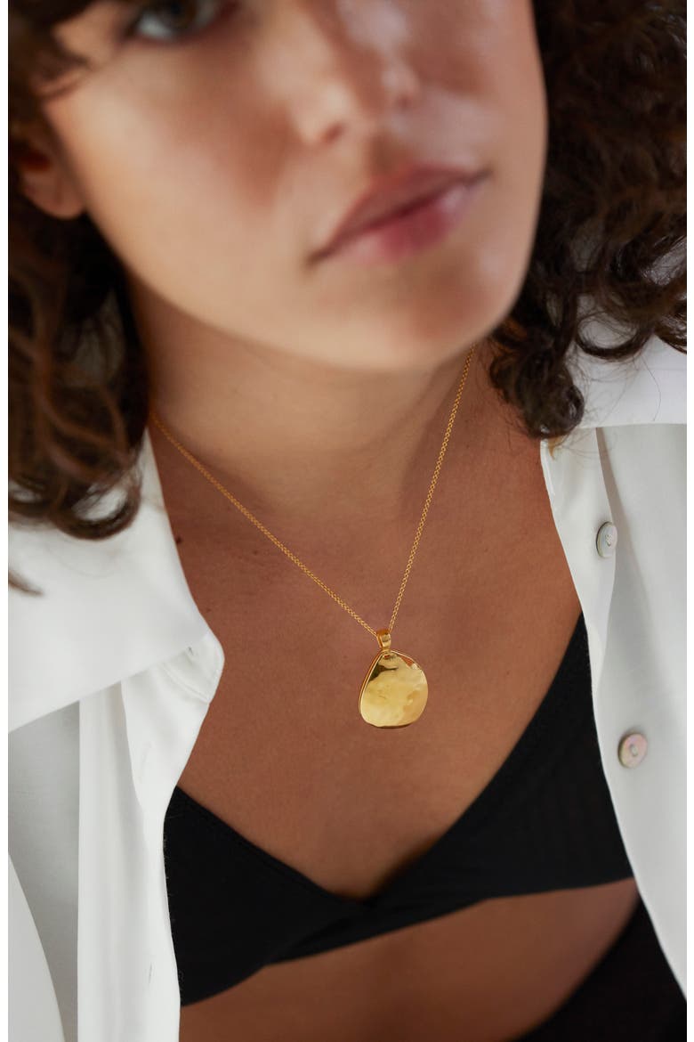 Deia Pebble Locket Necklace, Alternate, color, GP