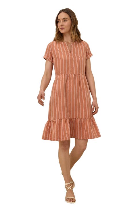 Canopy Linen Notch Neck Dress Made with Organic Cotton