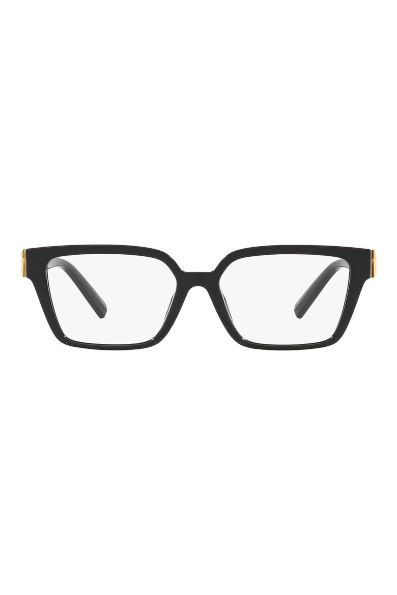53mm Rectangular Optical Glasses, Main, color, BLACK