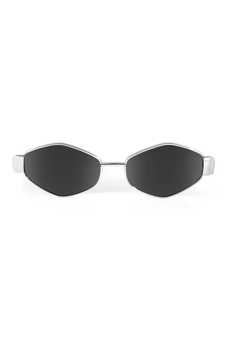 Mira Geometric Sunglasses, Main, color, SILVER/ BLACK