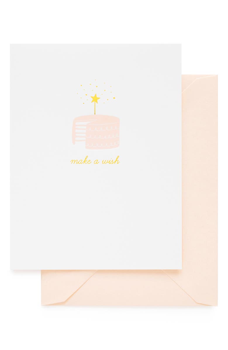 Sugar Paper Make A Wish Card & Envelope, Main, color, White
