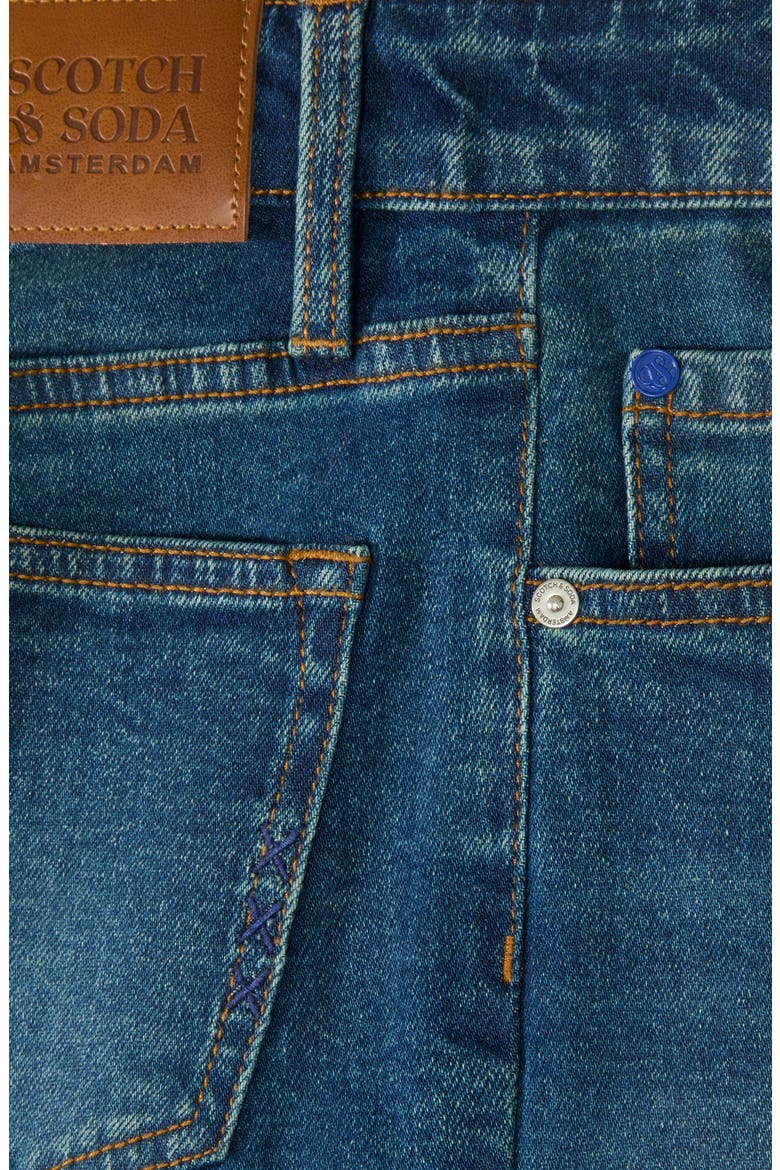Kids' Five-Pocket Loose Tapered Fit Jeans, Alternate, color, NAVY / WHITE