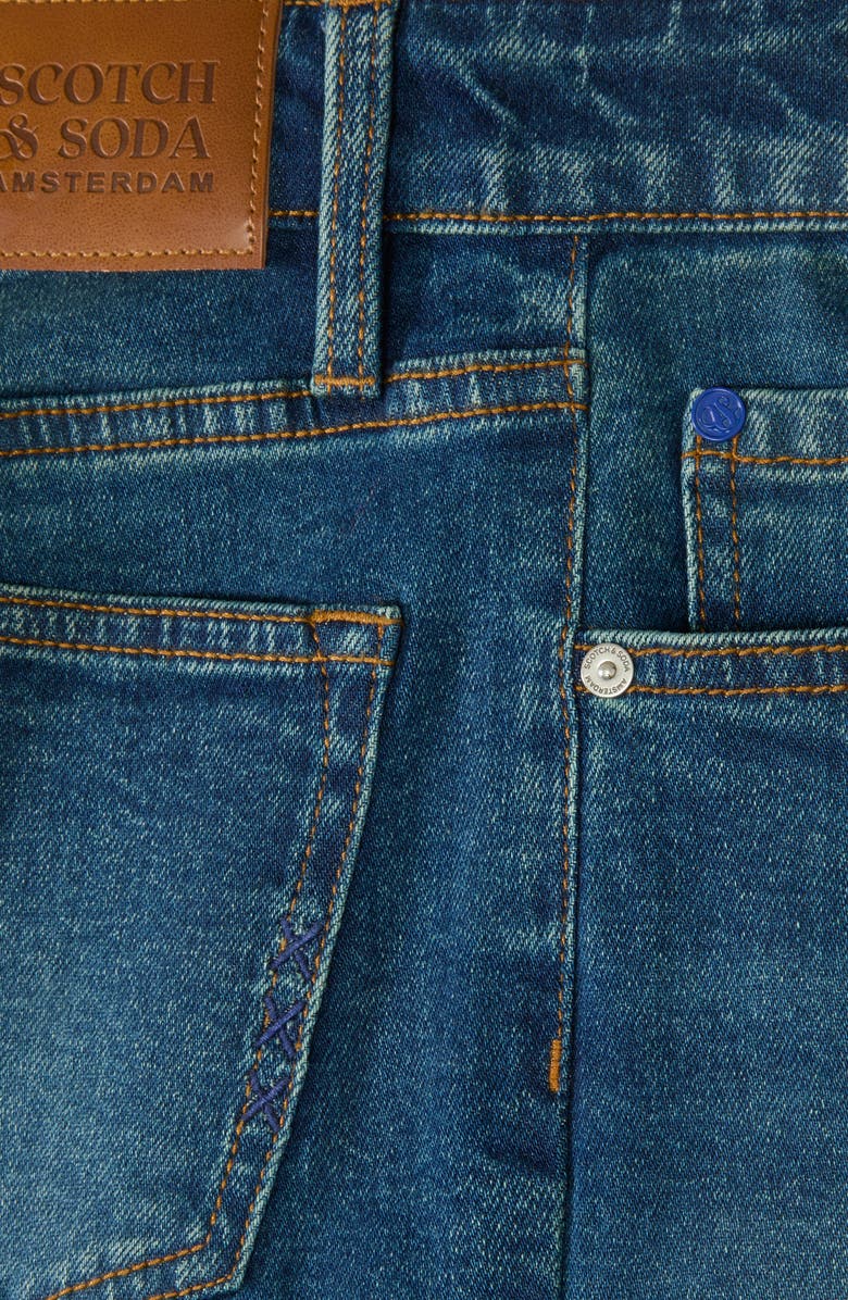 Scotch & Soda Kids' Five-Pocket Loose Tapered Fit Jeans, Alternate, color, Navy / White