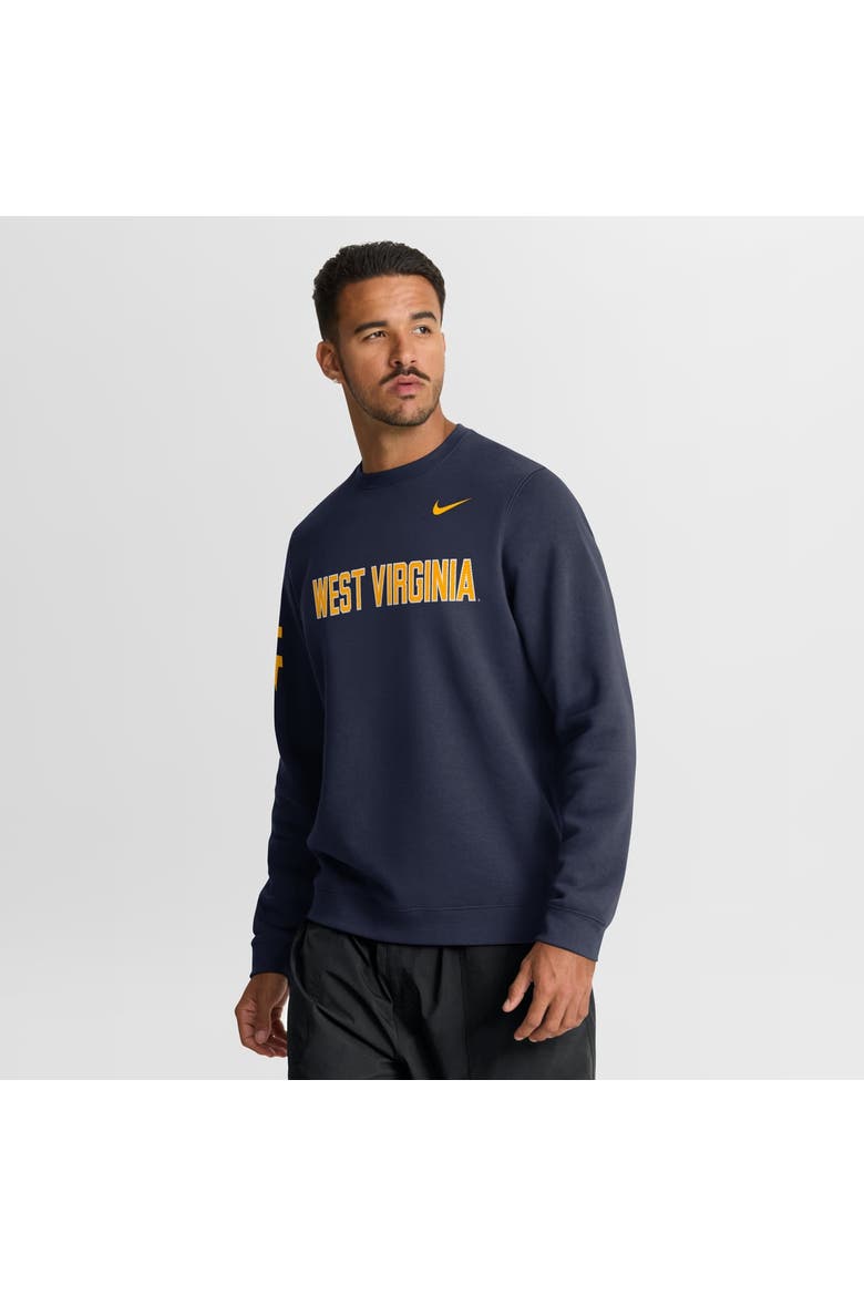 Men's Nike Navy West Virginia Mountaineers 2026 Sideline Club Sweatshirt, Main, color, Navy