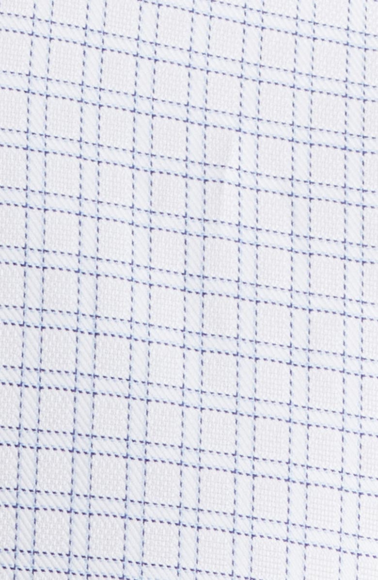 David Donahue Regular Fit Dobby Check Dress Shirt, Alternate, color, White/Navy