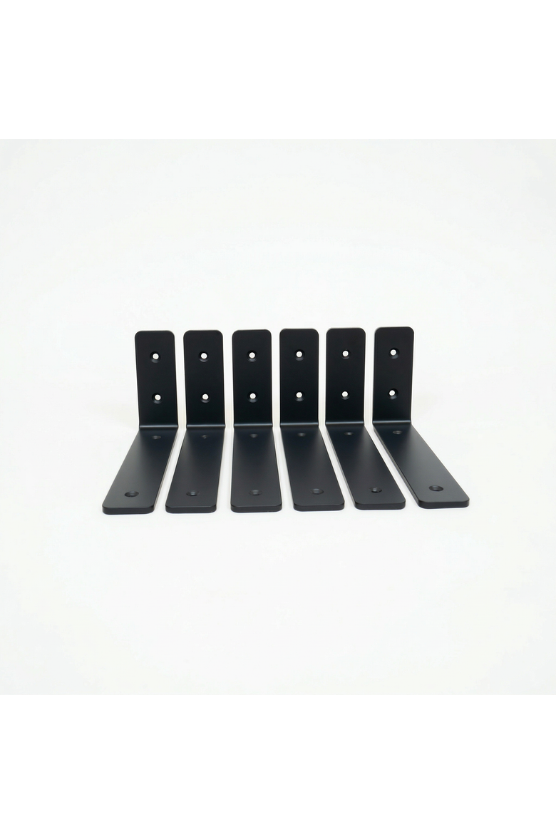 Kingsley 10" DIY Home Wall Shelf Brackets | 6-Pack, Alternate, color, Black