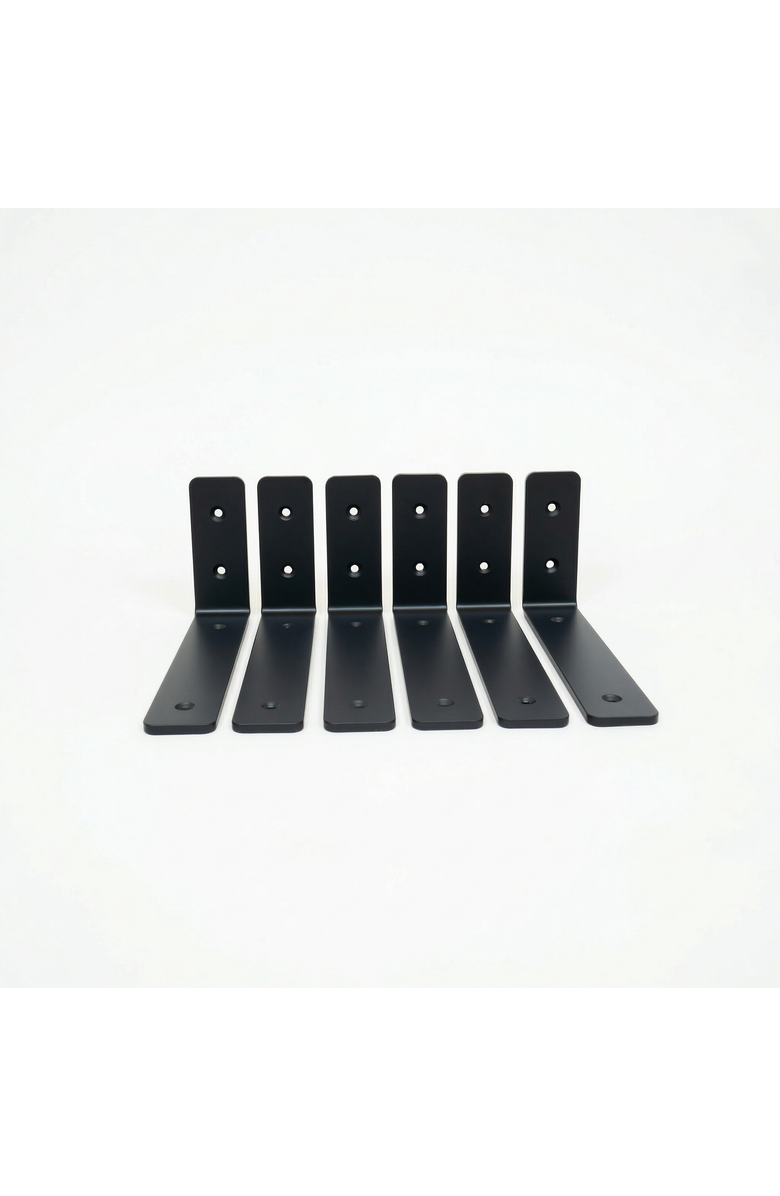 StoreYour Kingsley 8" DIY Home Wall Shelf Brackets | 6-Pack, Alternate, color, Black