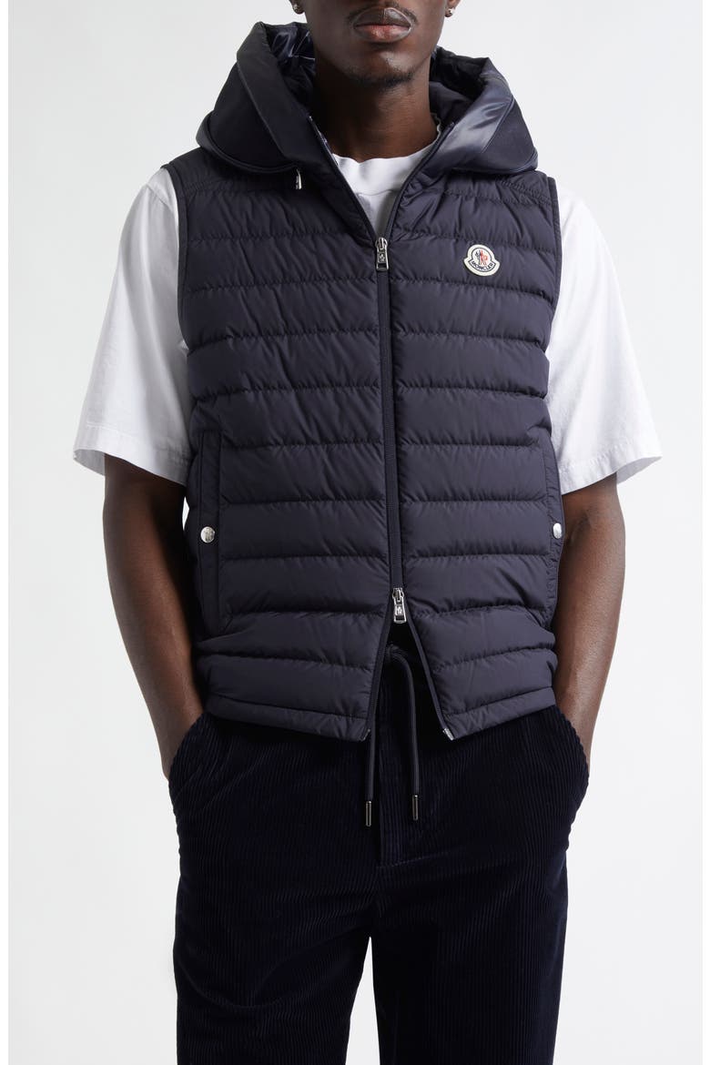 Bourget Down Hooded Vest, Main, color, DARK NAVY BLUE