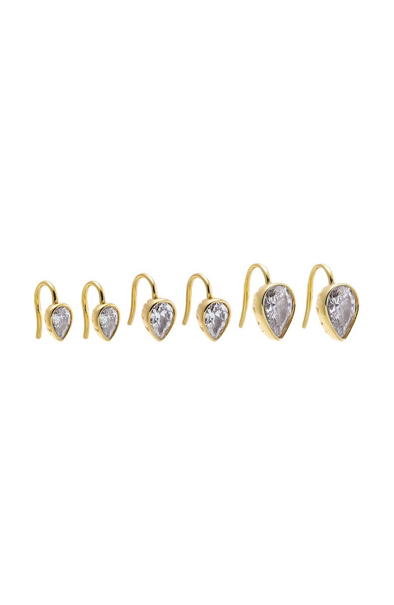 BY ADINA EDEN Faceted Teardrop Huggie Earring, Alternate, color, Gold - Large