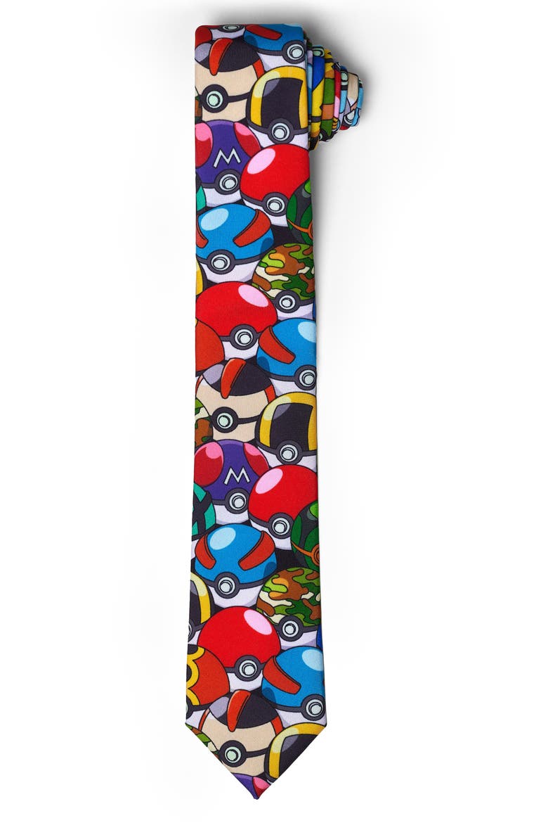 Pokeball Tie, Alternate, color, RED MULTI