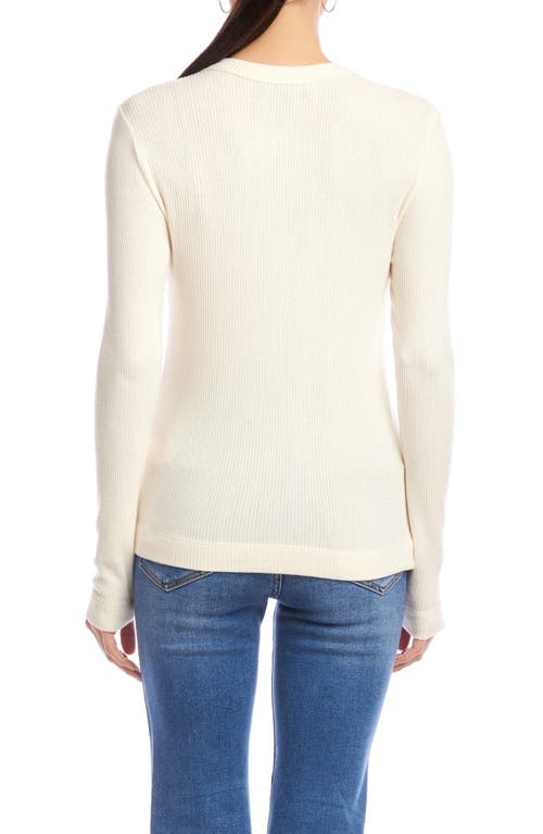 Karen Kane Long Sleeve Rib Top In Gray